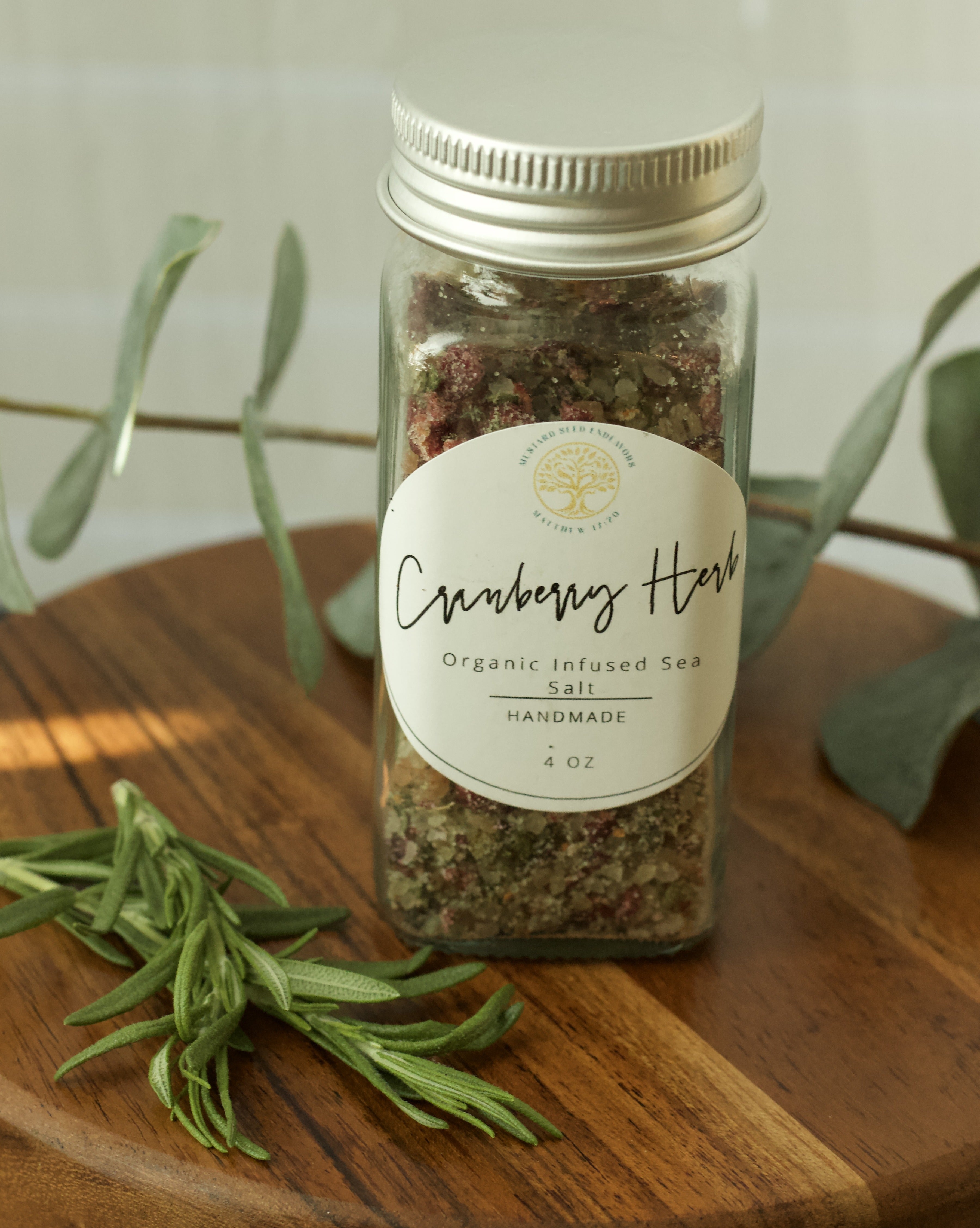 Organic Cranberry Herb Infused Salt "Seasonal"
