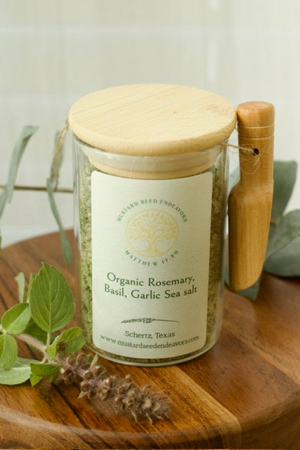 Organic Rosemary Basil Garlic Salt w/mini scoop